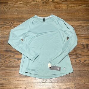 Adidas Women’s Hazy Green Knit Base Layer Lightweight Long Sleeve Shirt